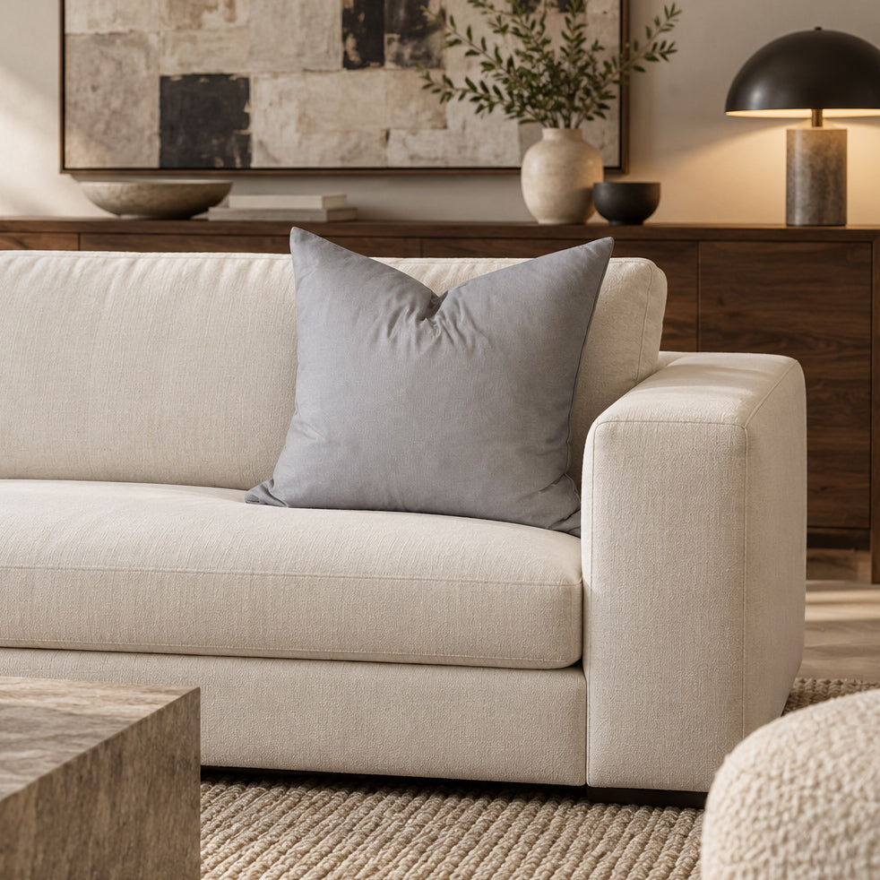 Square Pillow Cover 20" x 20" - Valleta - Silver
