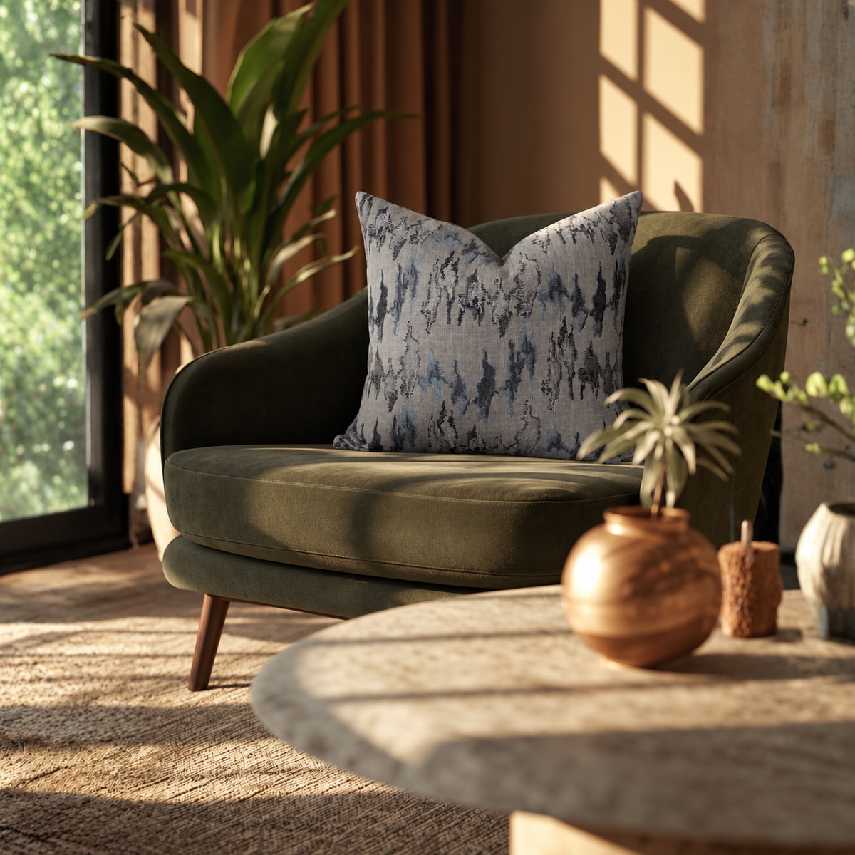 Square Pillow Cover 20" x 20" - Indaba 03 / Warlock