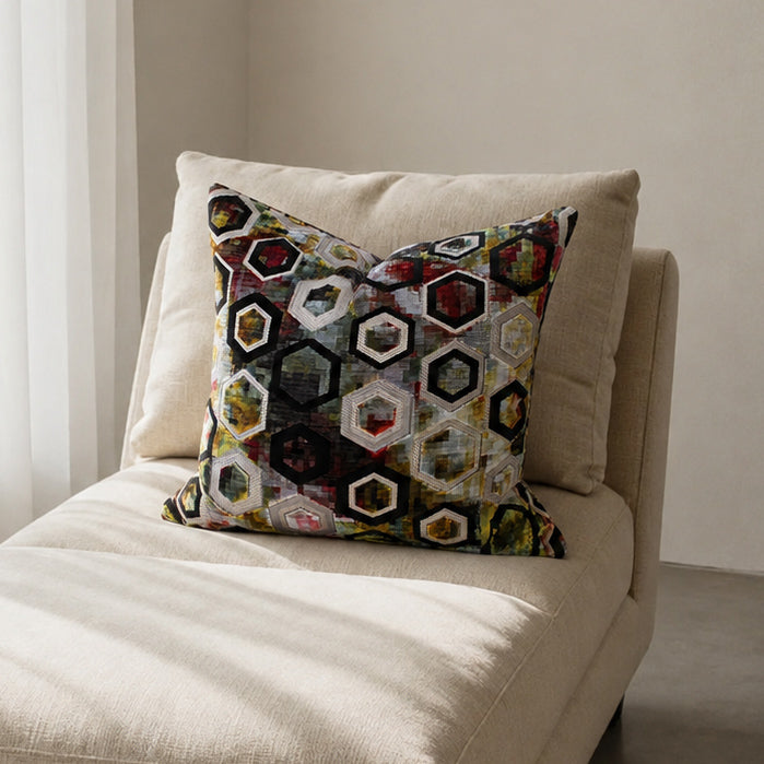Square Pillow Cover 20" x 20" - Chandigarh - Sukhna FDG 2830-01 / Valleta Aluminum