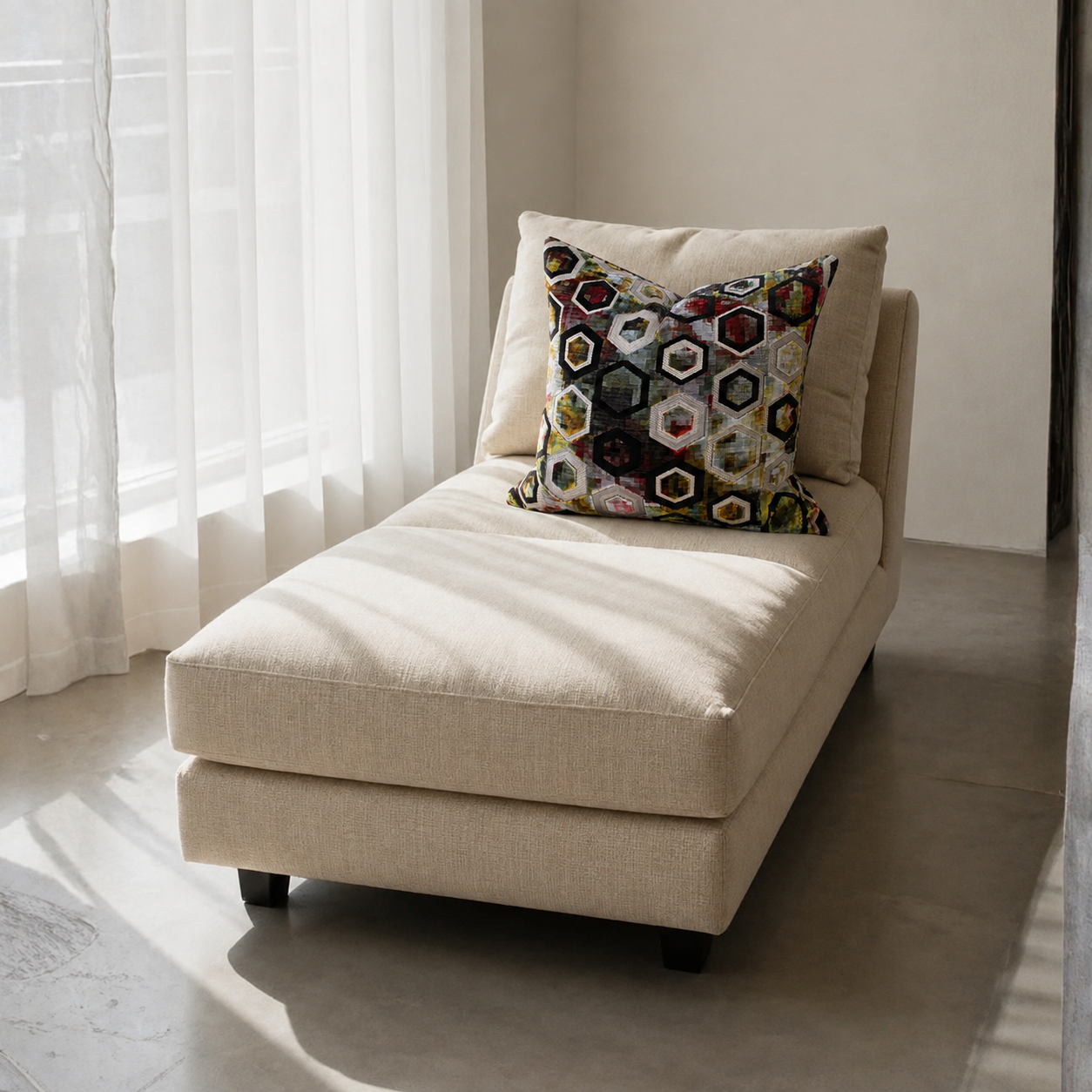 Square Pillow Cover 20" x 20" - Chandigarh - Sukhna FDG 2830-01 / Valleta Aluminum