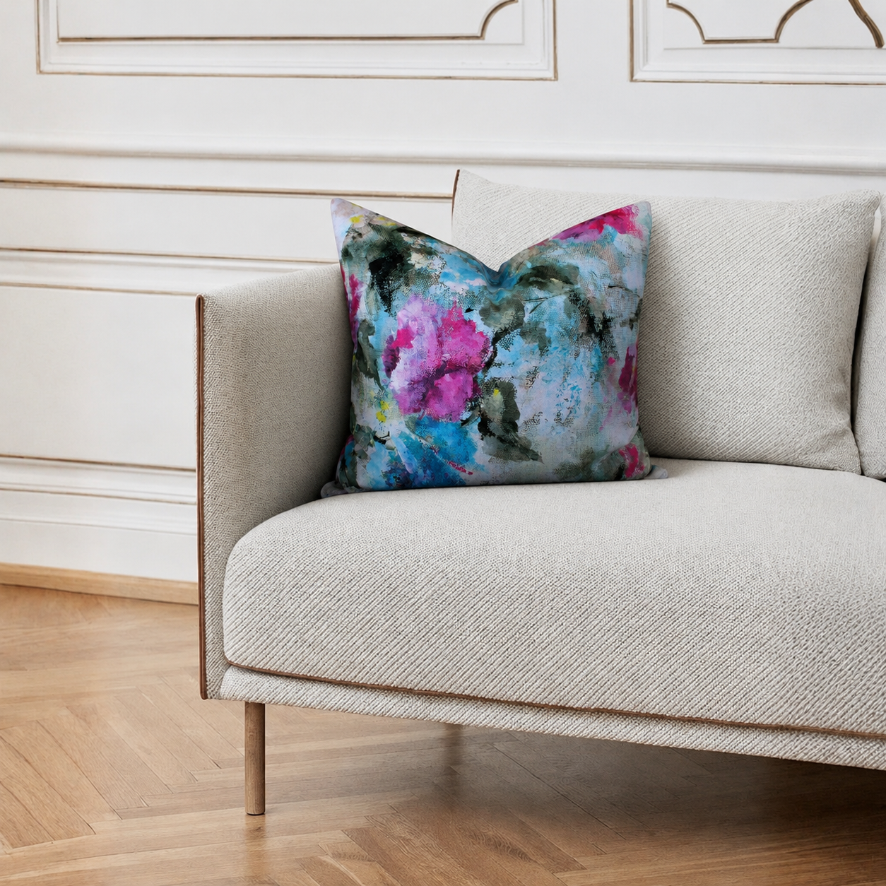 Square Pillow Cover 20" x 20" - Eva 11 / Fosil 144