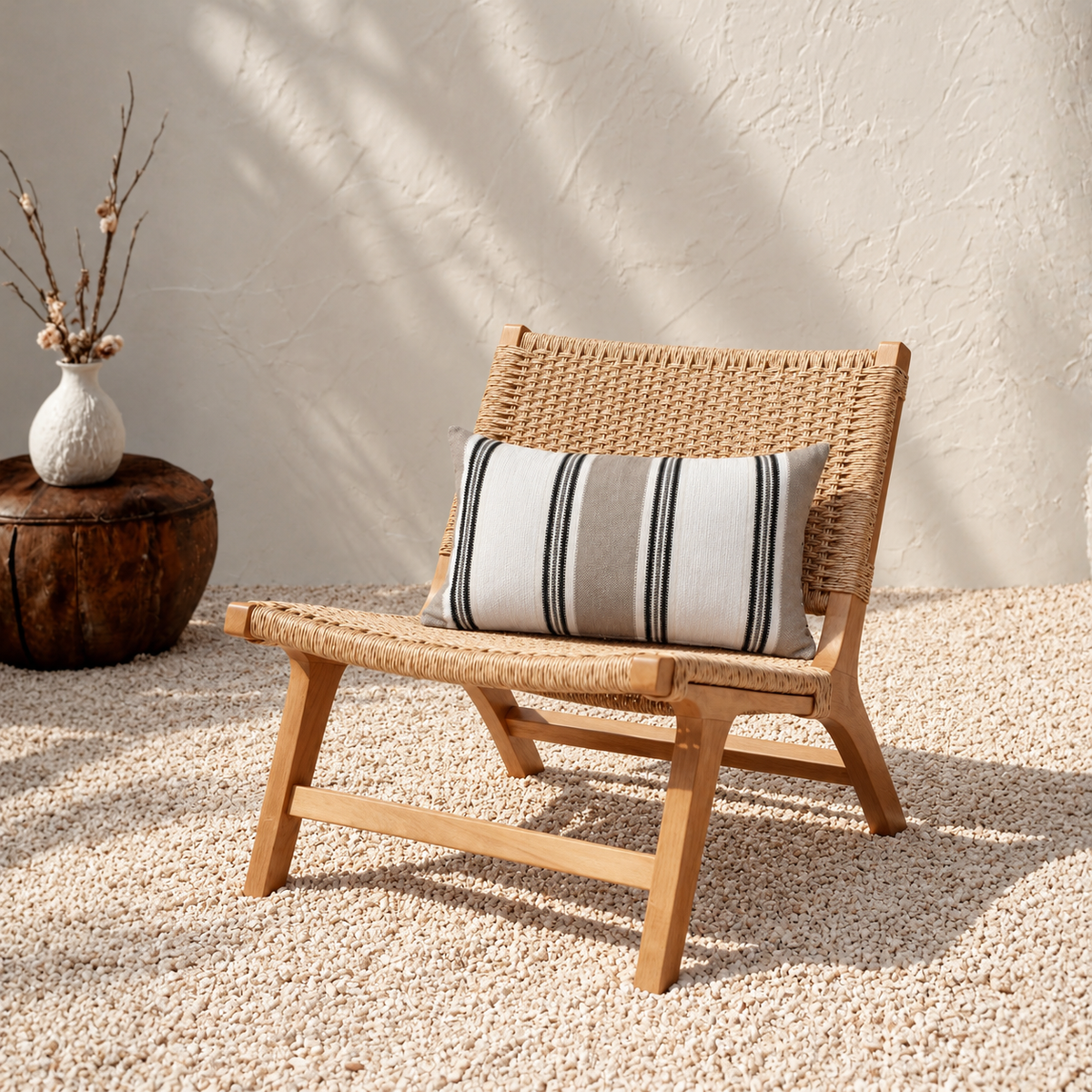 Outdoor Pillow Cover 12" x 20" - Nautica- Aleta (negro)