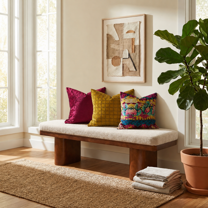 Square Pillow Cover 20" x 20" - Palazzo Torcello F7185-02 / Southface - Reed 62