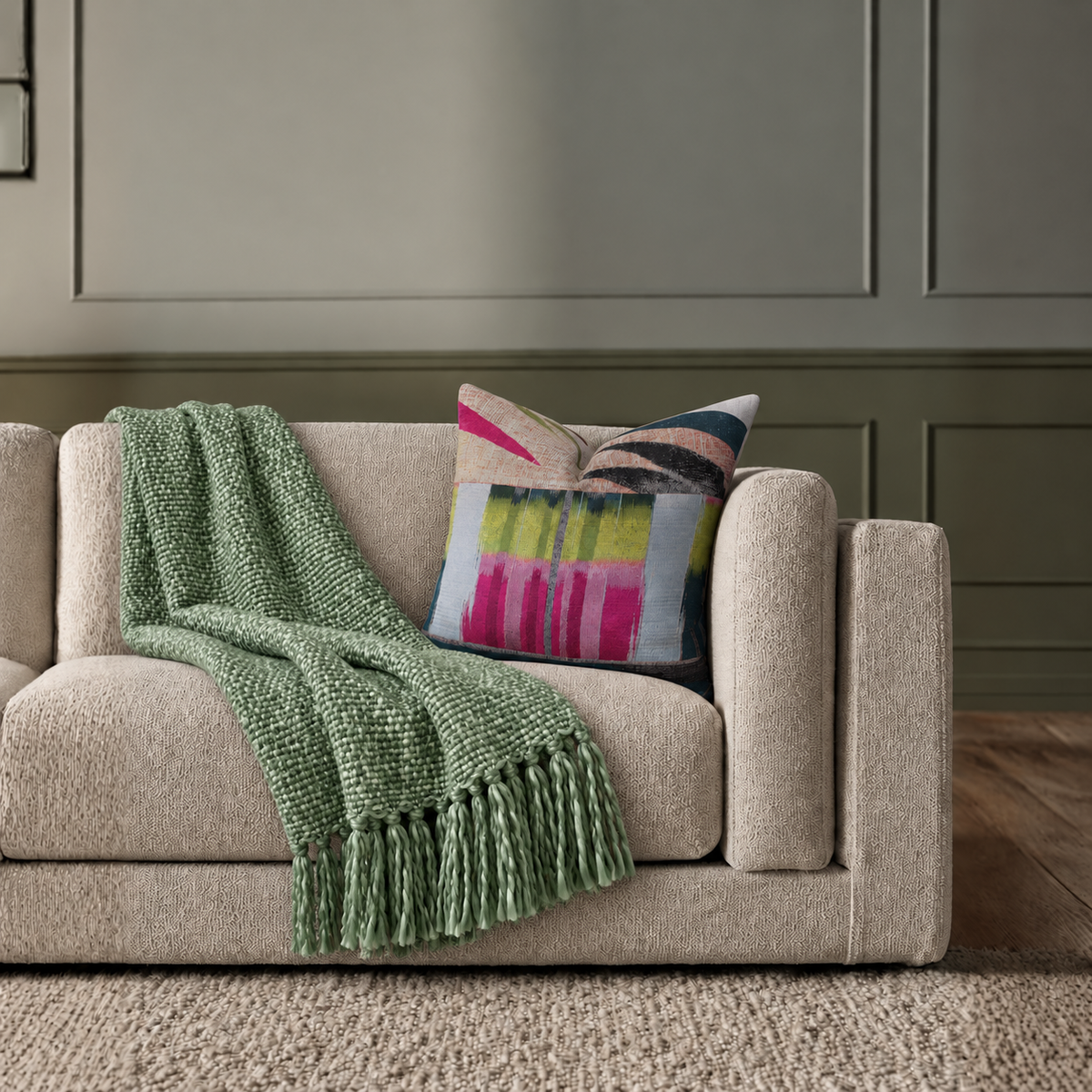 Square Pillow Cover 20" x 20" - Histoires Naturelles - Geisha / Trend Quarry