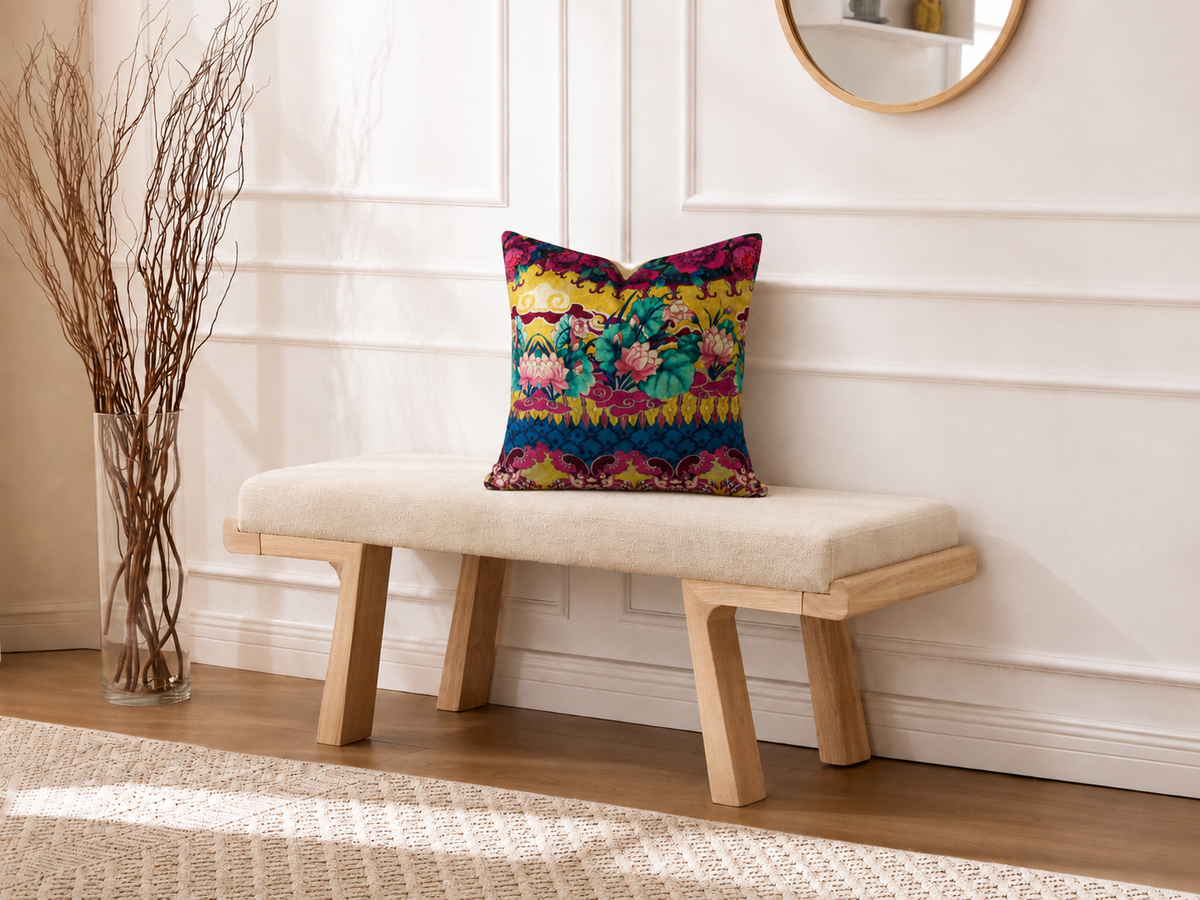 Square Pillow Cover 20" x 20" - Palazzo Torcello F7185-02 / Southface - Reed 62