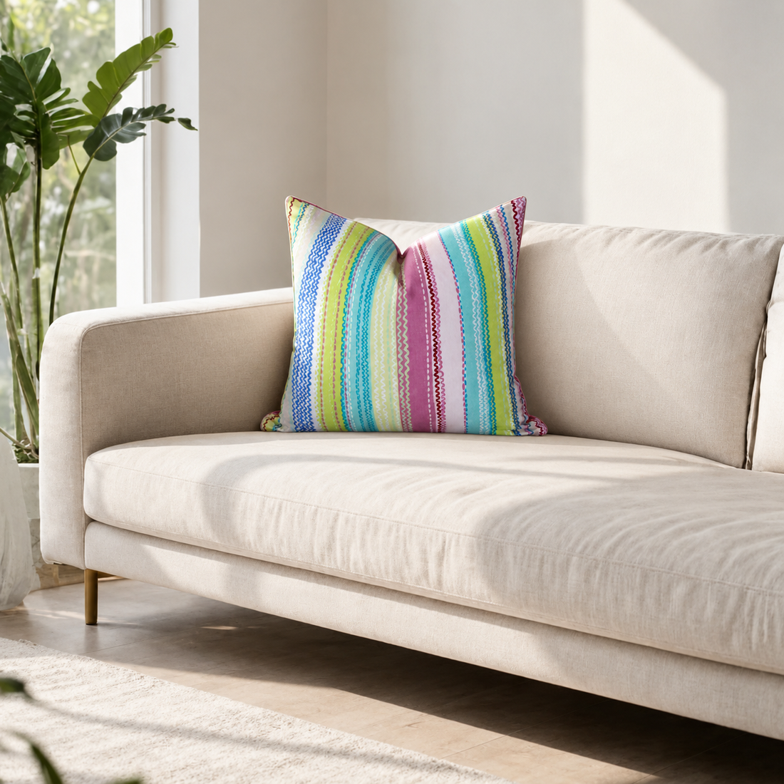 Square Pillow Cover 20" x 20" - Limpopo 6673-5 / Acrylic Twill