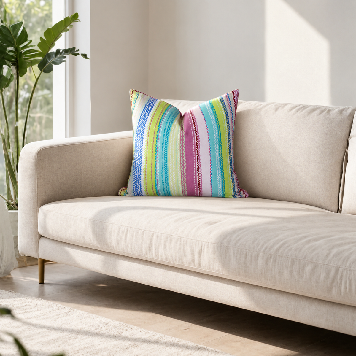 Square Pillow Cover 20" x 20" - Limpopo 6673-5 / Acrylic Twill