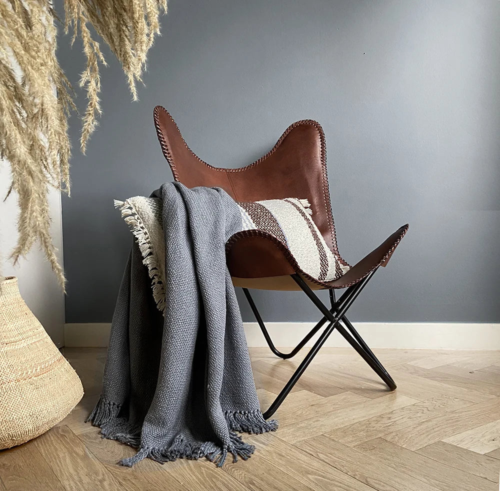 Throw - Agate grey cotton