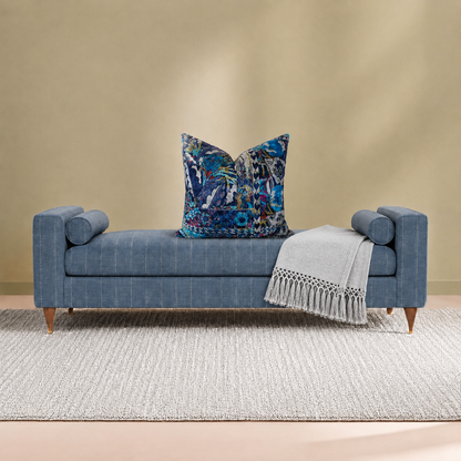 Square Pillow Cover 20" x 20" - Barcelona - Indigo / Jimmy 9