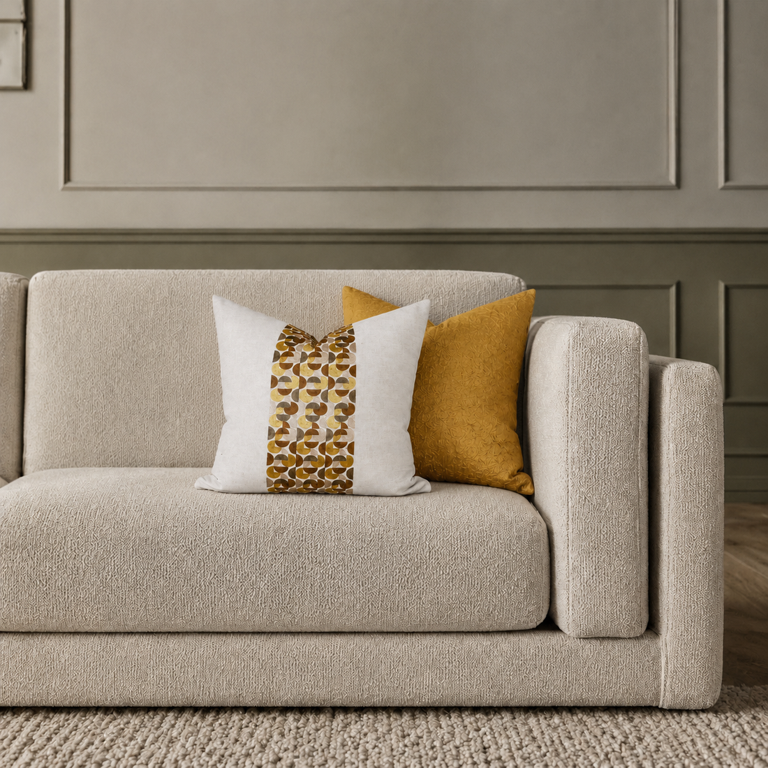 Square Pillow Cover 20" x 20" - Balachine - kaki / Valleta