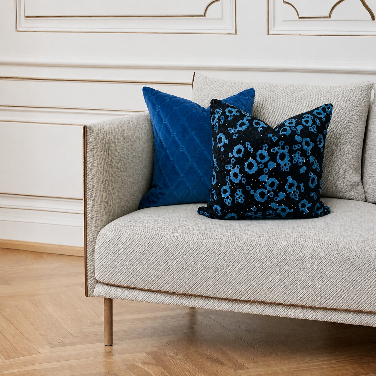 Square Pillow Cover 20" x 20" - Marais tresor 4 / Velvet - Chester 19