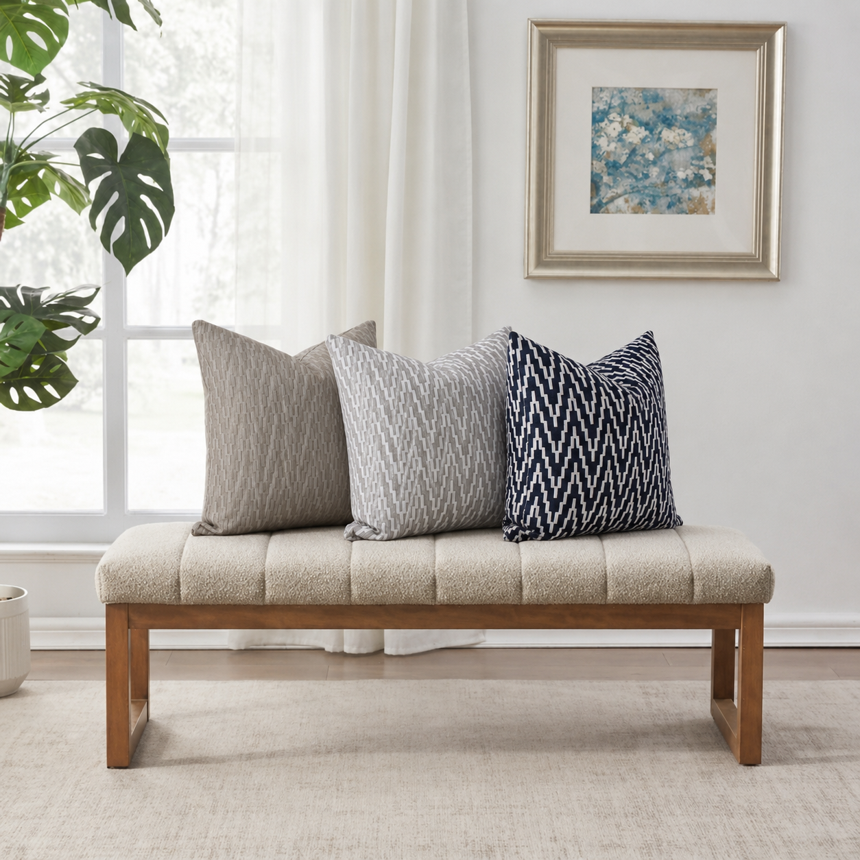 Outdoor Pillow Cover 20" x 20" - Running - Feather 02