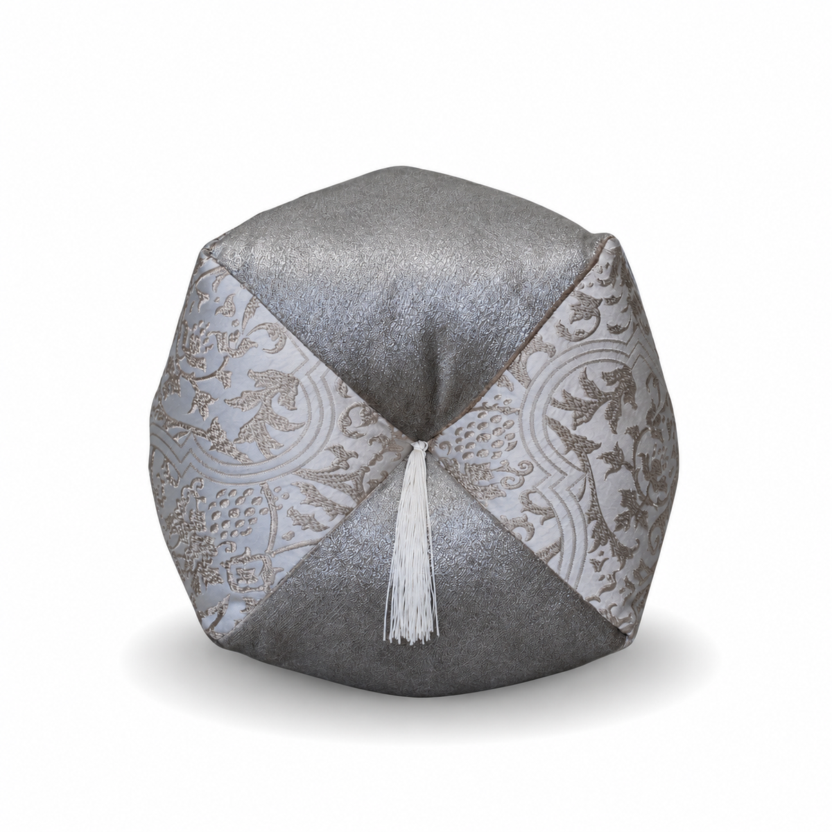 Ojami Pillow Cover 12" - Polish velvet silver / Copley 7695-2 (arabesco plateado)