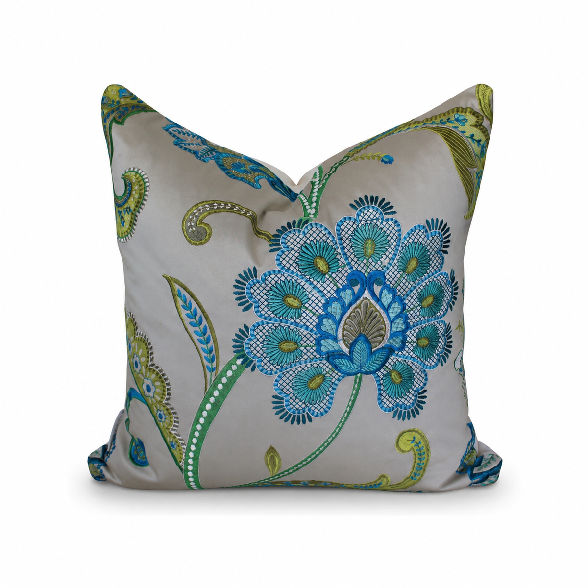 Square Pillow Cover 20" x 20" - Sona Turquoise / Fonda 101