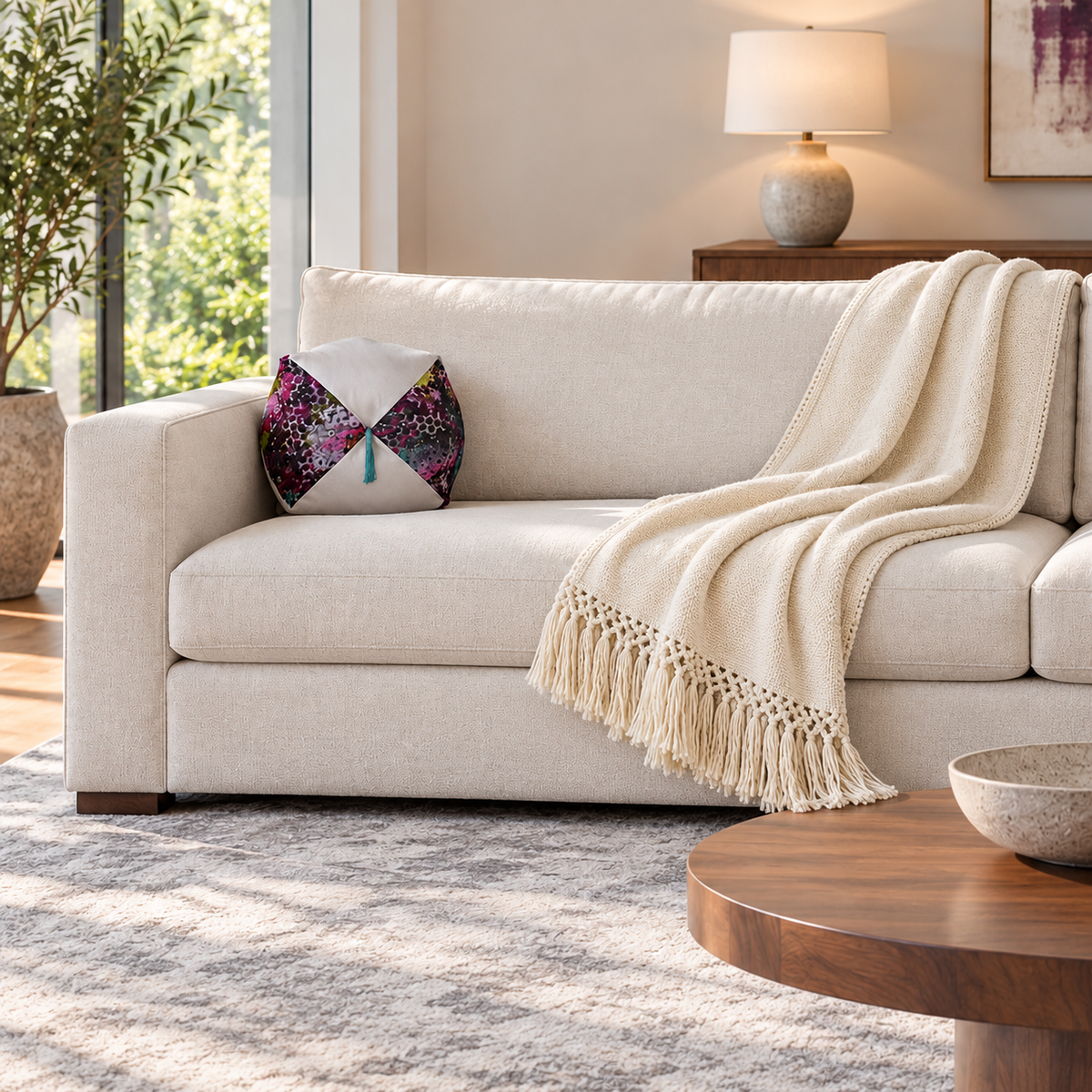 Ojami Pillow Cover 12" - Boratti - Mattiazzo FDG2185-02 / Valleta - Silt
