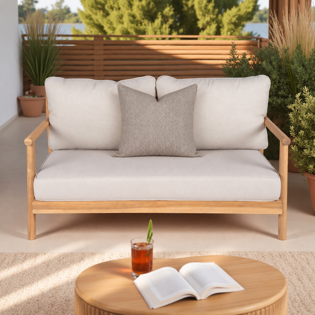 Outdoor Pillow Cover 20" x 20" - Grain TP1478-003-137 GR003- Nude