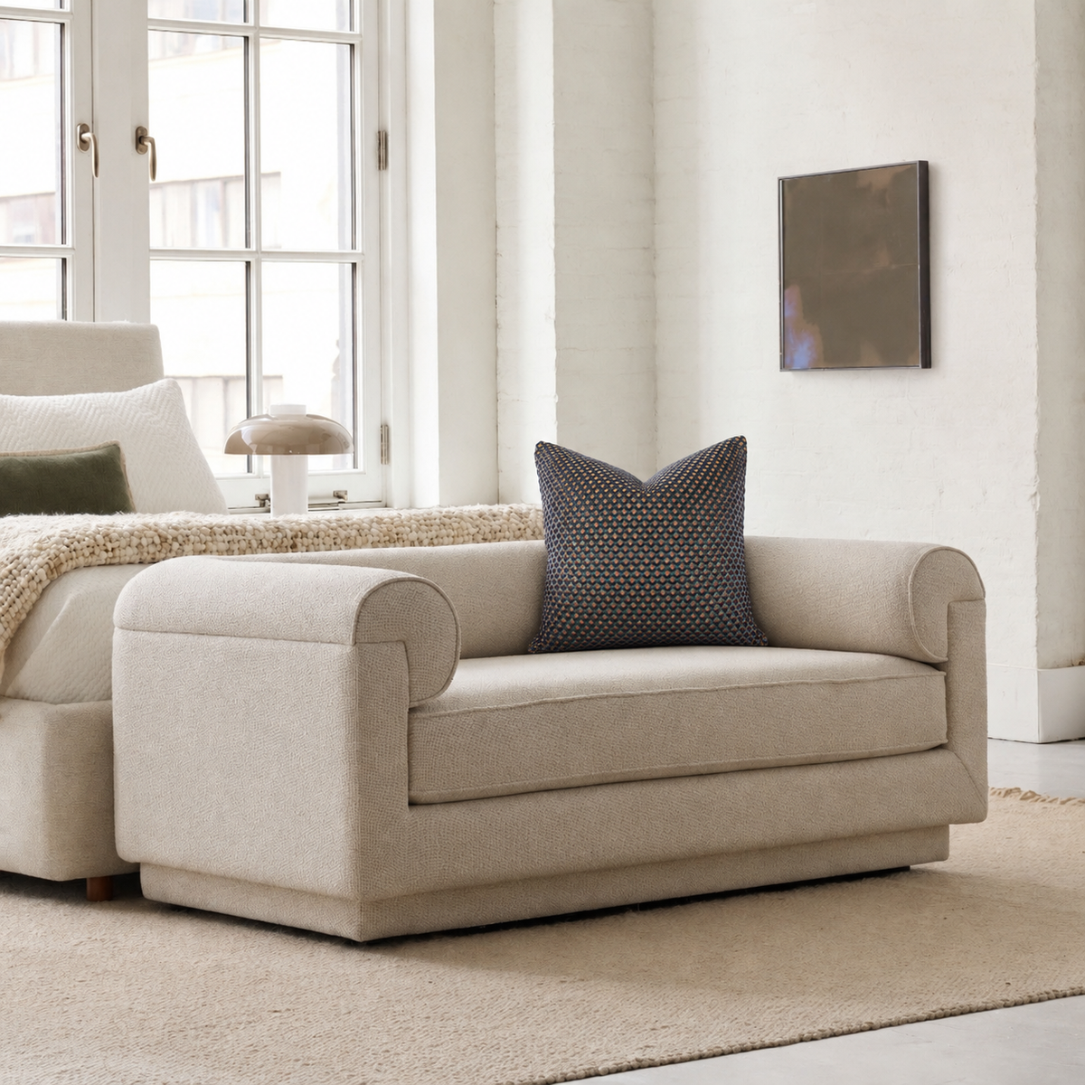 Square Pillow Cover 20" x 20" - Portland - Graphite / Jimmy 6